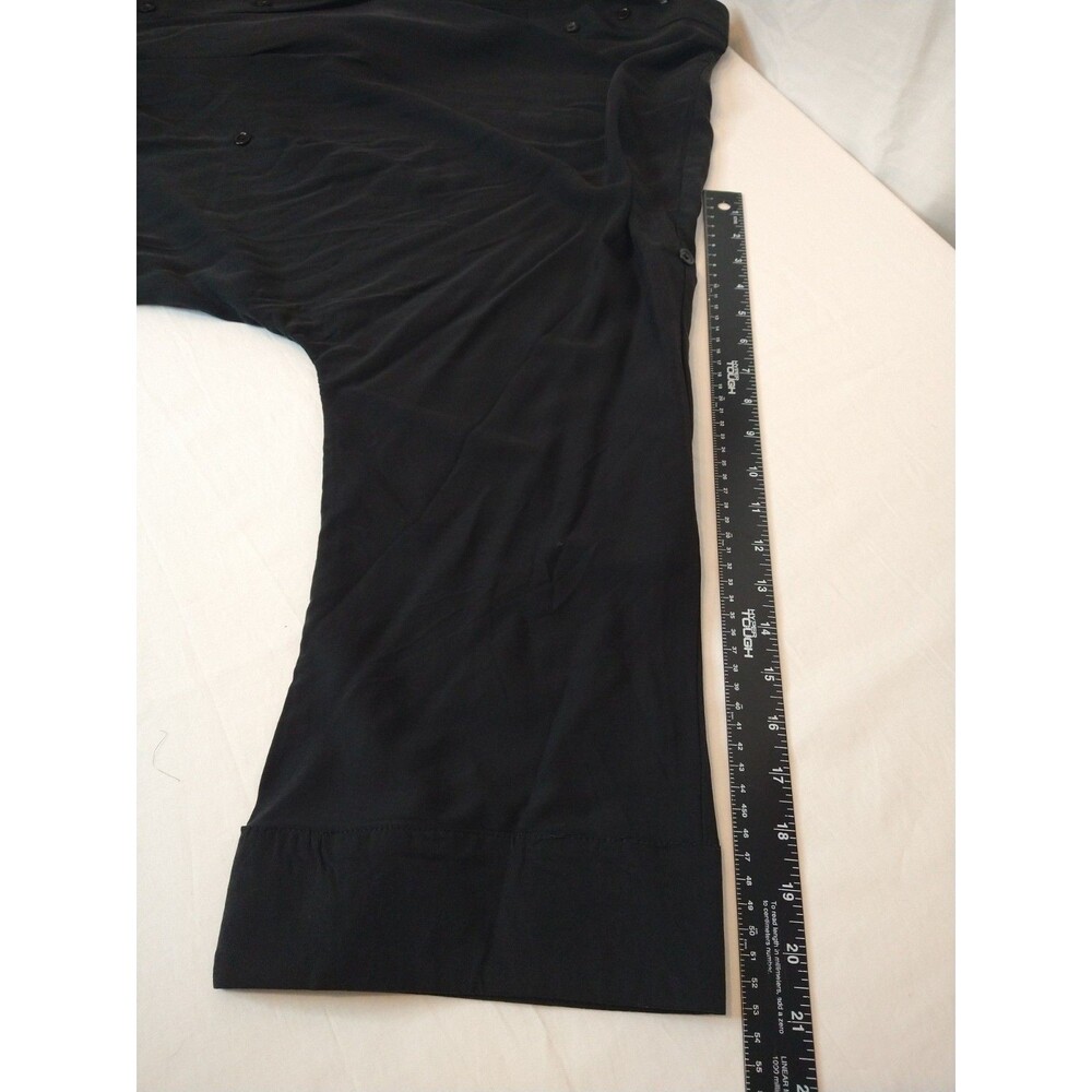 NWT Label of Love Dress Sz S Black Button Flap lagenlook Bell Sleeve 100% Tencel - Picture 15 of 16